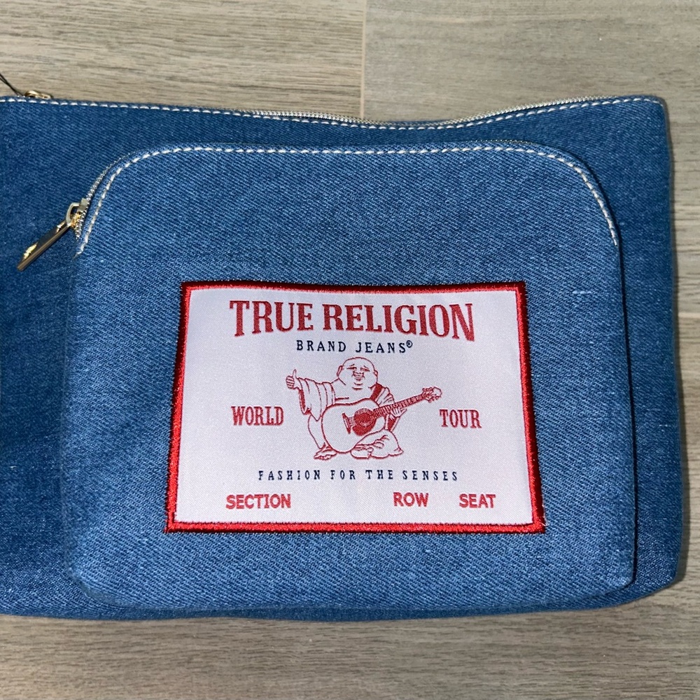 True Religion Denim Bag, Makeup or Toiletry NEW - Picture 5 of 10